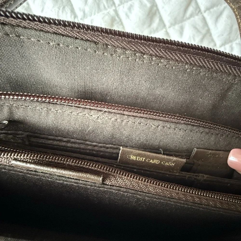 Q&A-Shoulder Bag-Purse-Vintage-Removable Organizer Wallet-Medium size-Brown‎ - Picture 10 of 14
